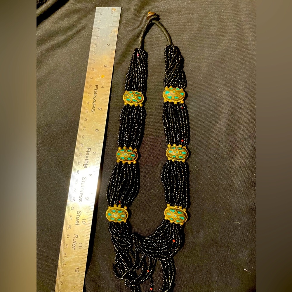 Black seed bead necklace